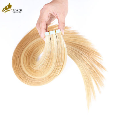 Yellow Colored Human Wavy Hair Extensions Natural Look And Feel