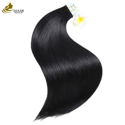 Black Invisible Tape In Hair Extensions One Sided 100g Virgin Human Hair Extensions