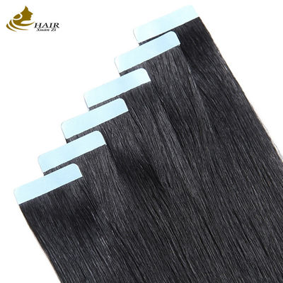 Black Invisible Tape In Hair Extensions One Sided 100g Virgin Human Hair Extensions