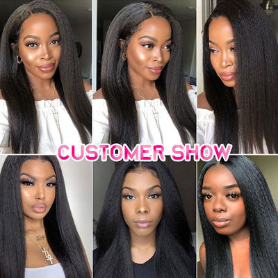 Handcraft Customized Human Hair Wigs Straight Realistic Hairline