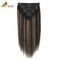 Straight Invisible Clip In Hair Extensions Human Ponytail Piano Color