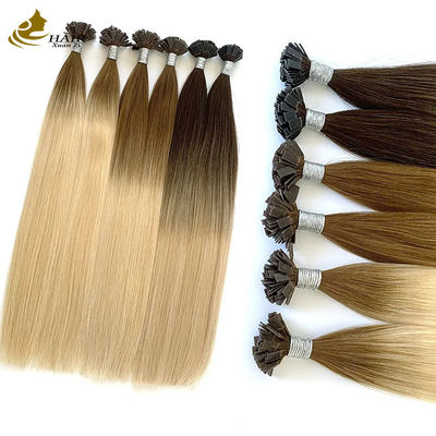 Flat Keratin T U Tip Remy Hair Extensions Blonde Customized