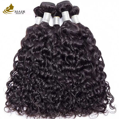 OEM Brazilian Unprocessed Water Wave Virgin Hair Bundles Black Colored