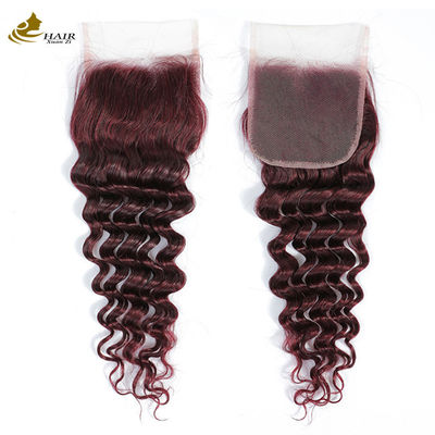 Ombre 99J Glueless Burgundy Wig Human Hair Extensions Deep Wave