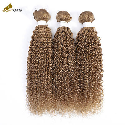 27 Colored Weft Ombre Human Hair Extensions Curly Virgin 100g/Bundle