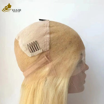 Full Front Lace 613 Human Hair Wig Straight Glueless Blonde