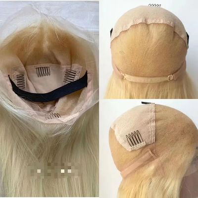 Full Front Lace 613 Human Hair Wig Straight Glueless Blonde