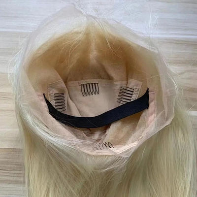 Full Front Lace 613 Human Hair Wig Straight Glueless Blonde