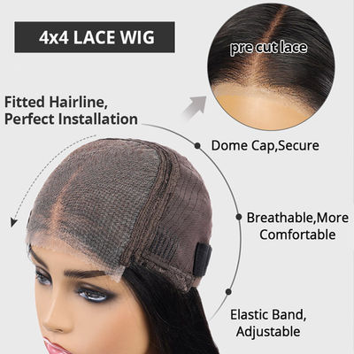 Hair Material Human Hair Human Hair Lace Wig 14"-30" With Adjustable Straps
