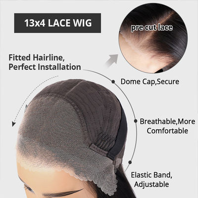 Bone Straight Glueless Transparent 13X4 HD Lace Front Natural Colors 100% Human Hair Wigs