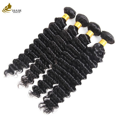 Factory Direct Sale Brazilian Virgin Human Hair 1b Color Deep Wave Hair Bundle