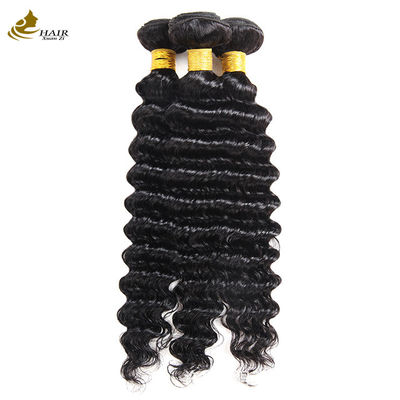 Factory Direct Sale Brazilian Virgin Human Hair 1b Color Deep Wave Hair Bundle