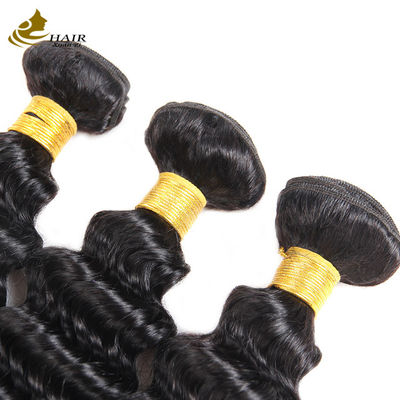 Factory Direct Sale Brazilian Virgin Human Hair 1b Color Deep Wave Hair Bundle