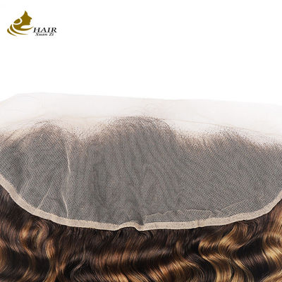Piano 4/27 Deep Wave Lace Frontal Closure Brazilian Hair Transparent 13X4 Closure