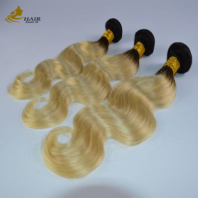 613 Blond Virgin Human Hair Bundles Weft Extensions With Closure With Fast Shipping