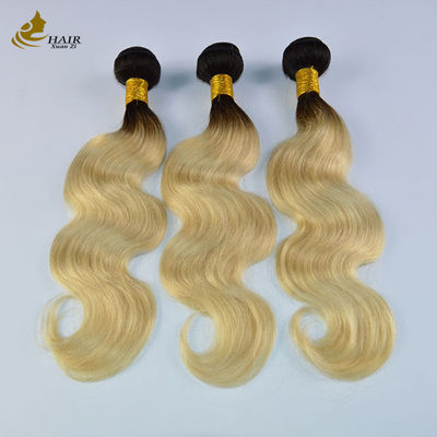 613 Blond Virgin Human Hair Bundles Weft Extensions With Closure With Fast Shipping
