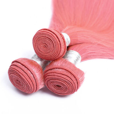 100% Factory Wholesale Unprocessed Pink Human Hair Weaves Bundles