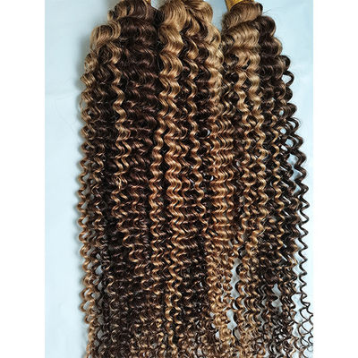 Kinky Curl Hair Bundles P4/27 Ombre Human Hair Extensions Hair Weft