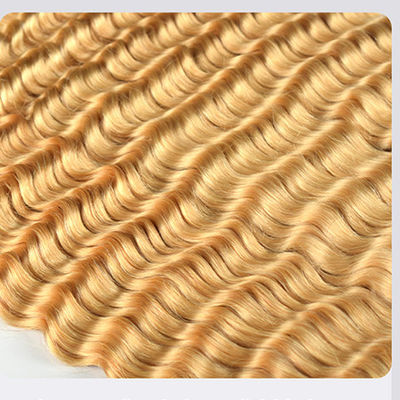 Double Drawn Deep Wave Human Hair Bulk For Braiding 613 Color Blonde