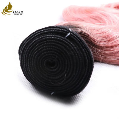 Factory Price Raw Indian Virgin Human Hair 1b/Pink Colored Body Wave Human Hair Bundle