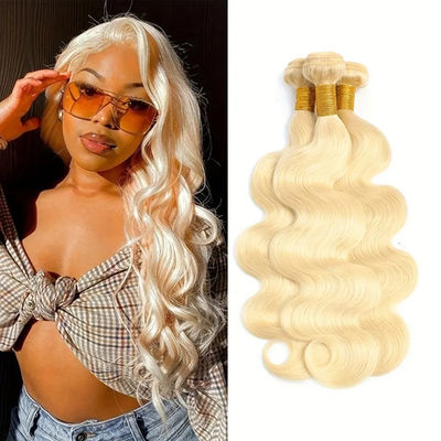 Wholesale Double Drawn Vietnamese Virgin Human Hair 613# Blonde Colored Body Wave Hair Bundle