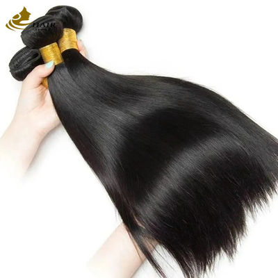 Hair Weft Human Virgin Remy Hair Bundle Straight Double Drawn Natural Black