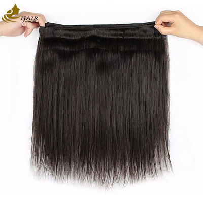 Hair Weft Human Virgin Remy Hair Bundle Straight Double Drawn Natural Black