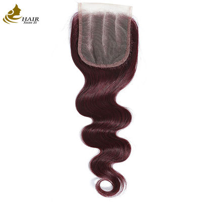 Virgin Ombre 99j Body Wave Human Hair Lace Closure With Baby Hair