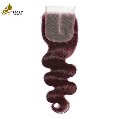 Virgin Ombre 99j Body Wave Human Hair Lace Closure With Baby Hair