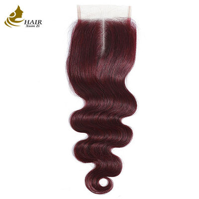 Virgin Ombre 99j Body Wave Human Hair Lace Closure With Baby Hair