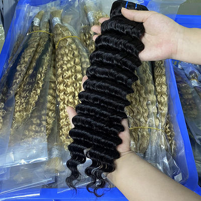 Raw Human Hair Deep Wave Virgin Brazilian Hair Bundles
