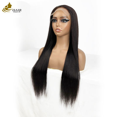 Vendors Wholesale 6*6 Frontal Lace Virgin Human Hair Natural Black Straight Wigs With Anti-Slip Strips