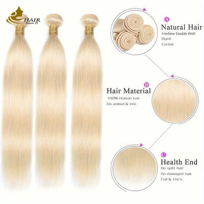 613 Blonde 100% Human Hair Virgin Extension Straight Bundles