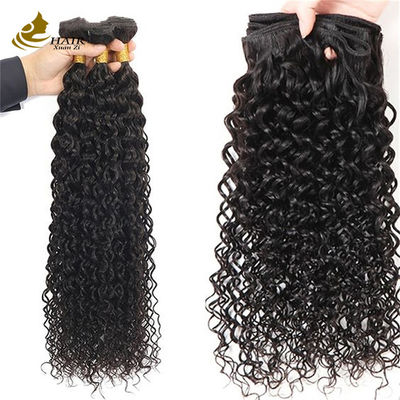 Natural Black Kiny Curly Brazilian Human Hair Bundles Hair Extensions Weft