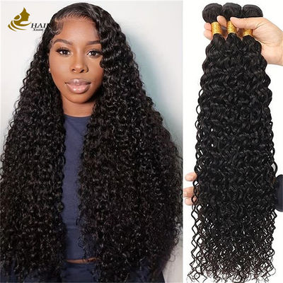 Natural Black Kiny Curly Brazilian Human Hair Bundles Hair Extensions Weft