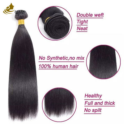 No Shedding Virgin Human Hair Straight Hair Weft Machine Double Weft