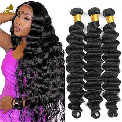 Tangle Free Gradient Deep Wave Virgin Human Hair Bundles Extensions