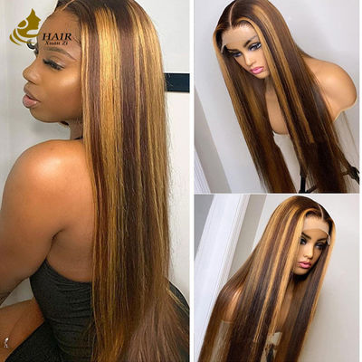 Vietnamese Human Hair Kinky Curl P427 Piano Color 13X4 Lace Front Wigs