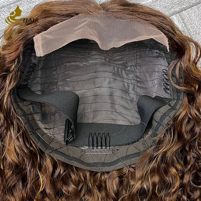 Beginner Friendly Water Wave Minimalist Lace Glueless Short Curly Wig