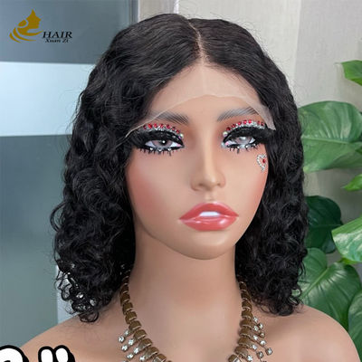 12 Inch Glueless 5*5 Front Lace Human Hair Wig Water Wave Glueless Silk Top Full Lace Wig