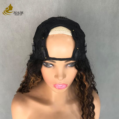 U/V Part Wig Human Hair With Clips Super Convenient