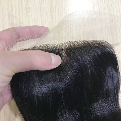 Pass The Needle Human Hair Lace Closure 4*4 Transparent Lace Body Wave Natural Black Closure