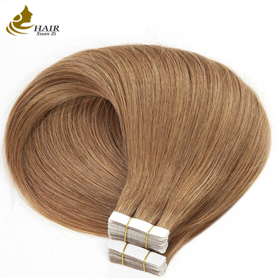 #30 Color Straight Virgin Hair Tape In Human Hair Extensions For Woman