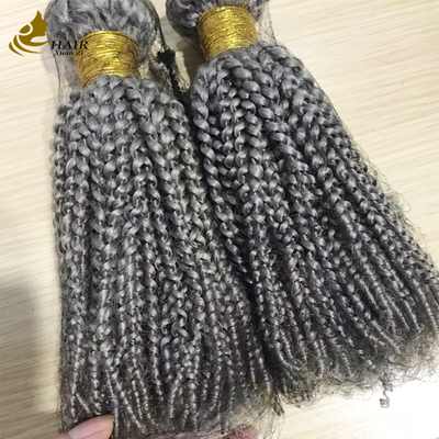 Customized Virgin Human Hair Bundles Silver Customized Wave Hair Weft