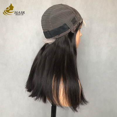 22inch Natural Black Straight Human Hair 4*4 Front Lace Wig