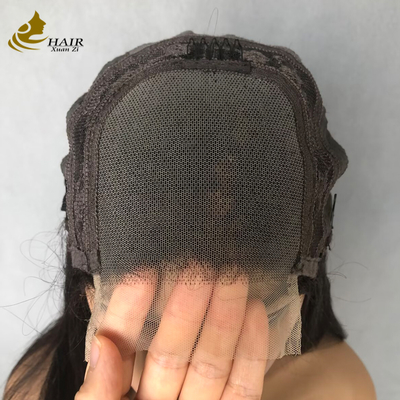 22inch Natural Black Straight Human Hair 4*4 Front Lace Wig