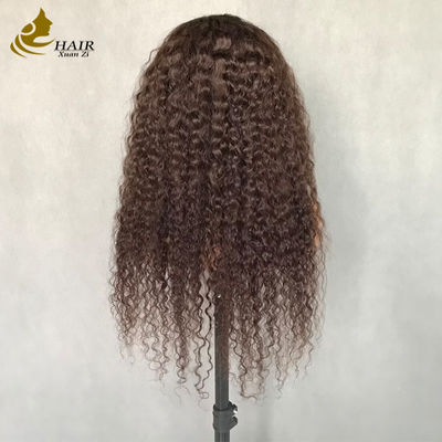 5*5 HD 4 # Color Curl Human Hair Lace Wig 250% Density Transparent Front Lace Wig