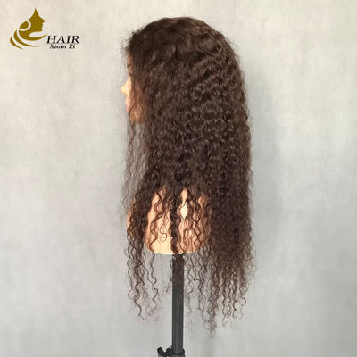5*5 HD 4 # Color Curl Human Hair Lace Wig 250% Density Transparent Front Lace Wig