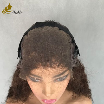 5*5 HD 4 # Color Curl Human Hair Lace Wig 250% Density Transparent Front Lace Wig