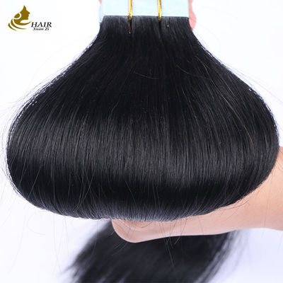 Cuticle Aligned 16 Inch Tape In Hair Extensions Virgin Remy Wigs Black